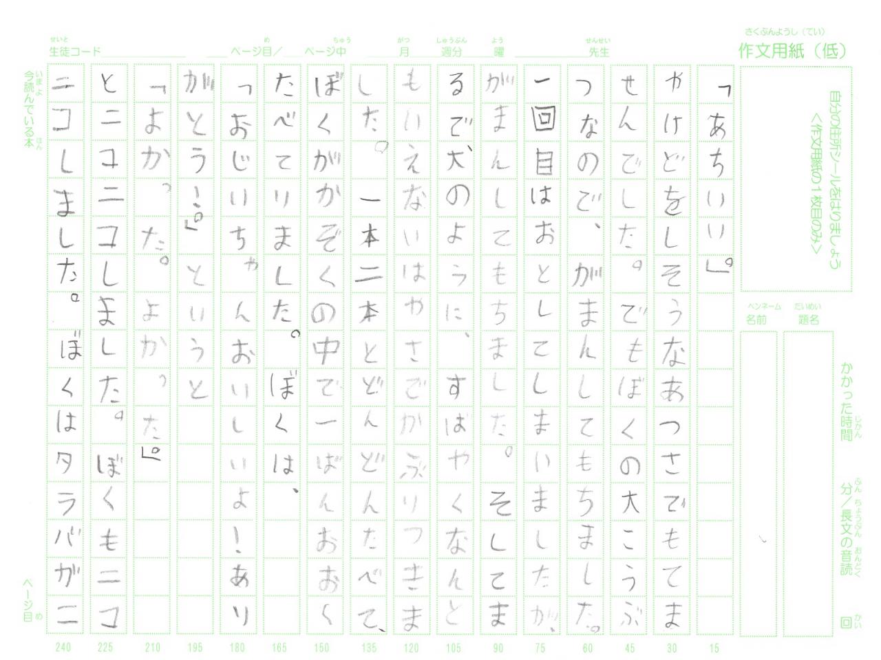 実行課題自由課題作文ウェブ発表会